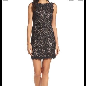 Adrianna papell lace overlay sheath burgundy cocktail dress size 4